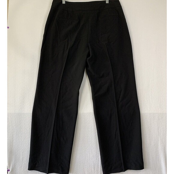 Larry Levine Pants Women 12 Stretch Black Flat Front Corpcore Casual Office Work - Picture 2 of 12